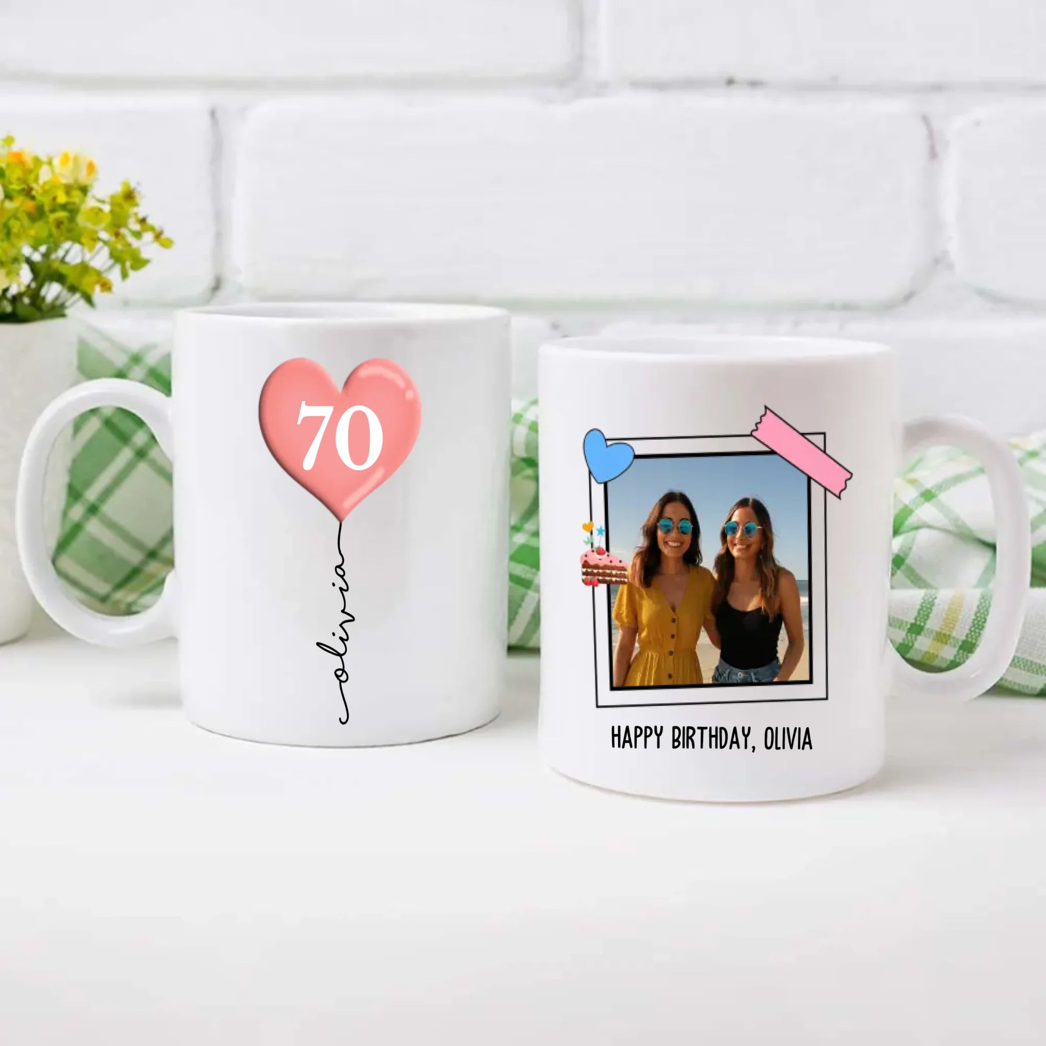 Personalized 70th Birthday Mug – Custom Photo Gift for 70 Year Old Woman or Man - 89Prints