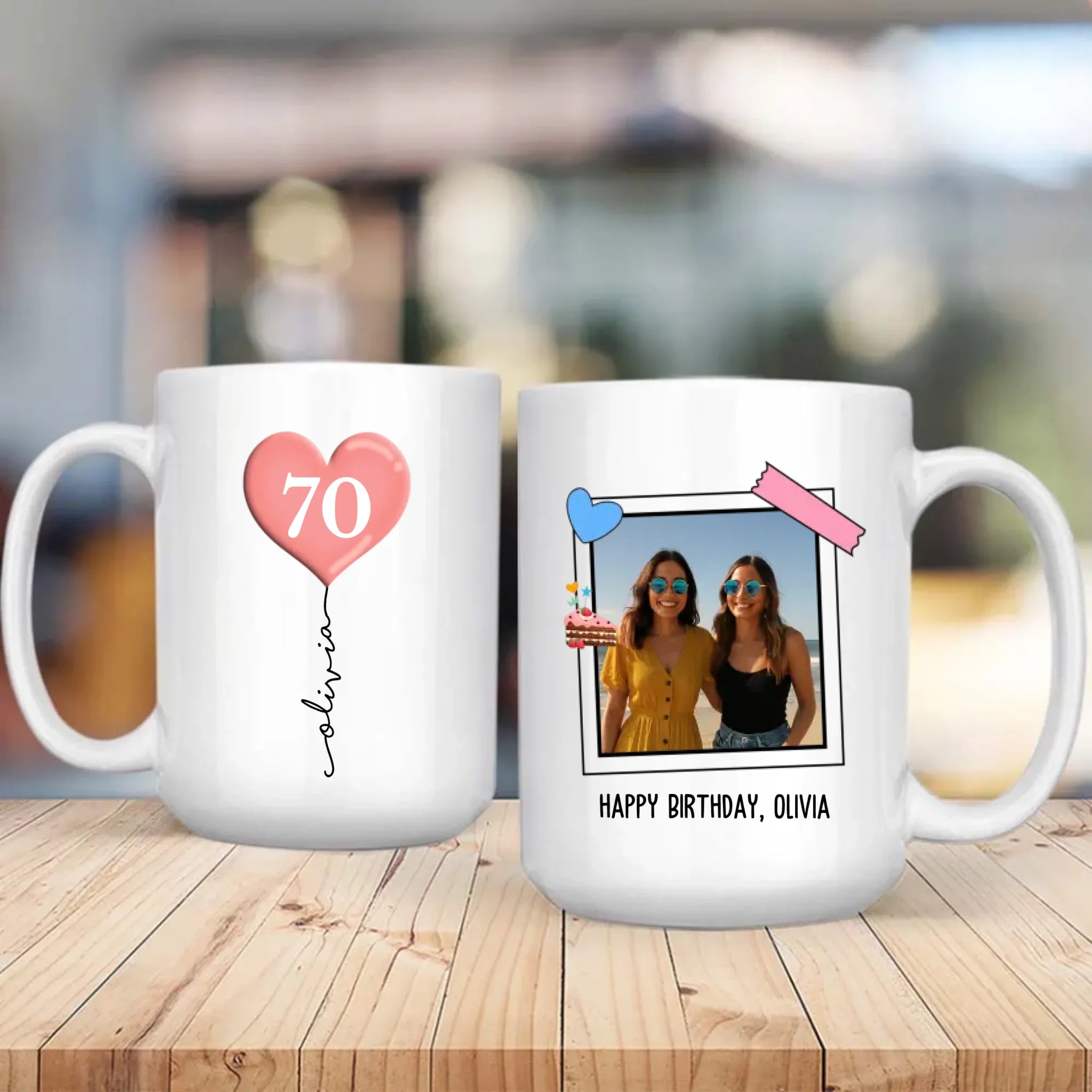 Personalized 70th Birthday Mug – Custom Photo Gift for 70 Year Old Woman or Man - 89Prints