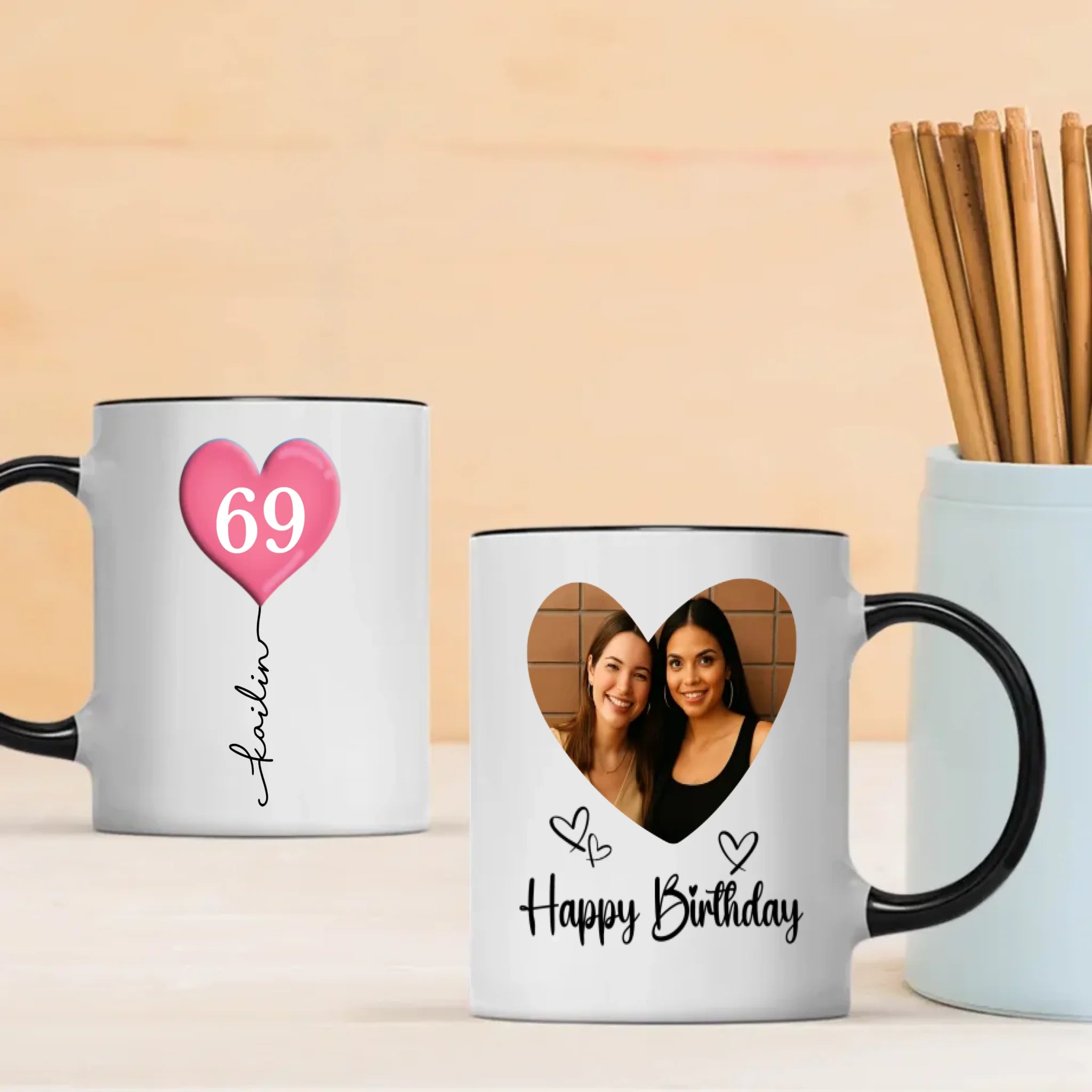 Custom 69th Birthday Mug – Personalized Photo Mug Gift for 69 Year Old - 89Prints