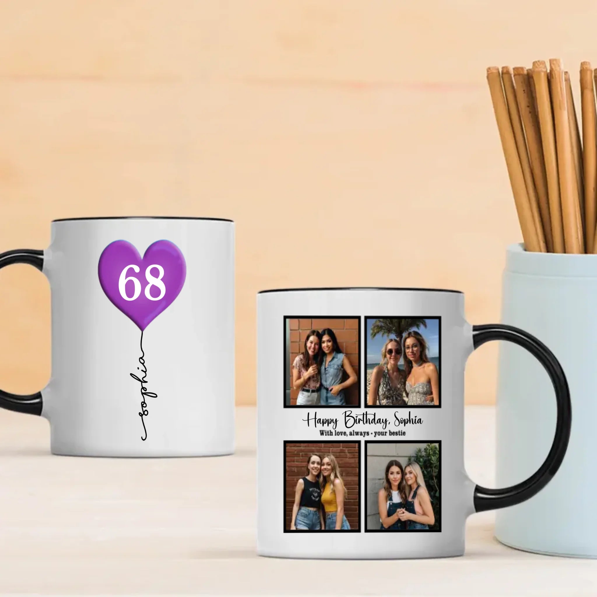 Personalized 68th Birthday Mug – Custom Photo Gift for 68 Year Old Mom or Dad - 89Prints