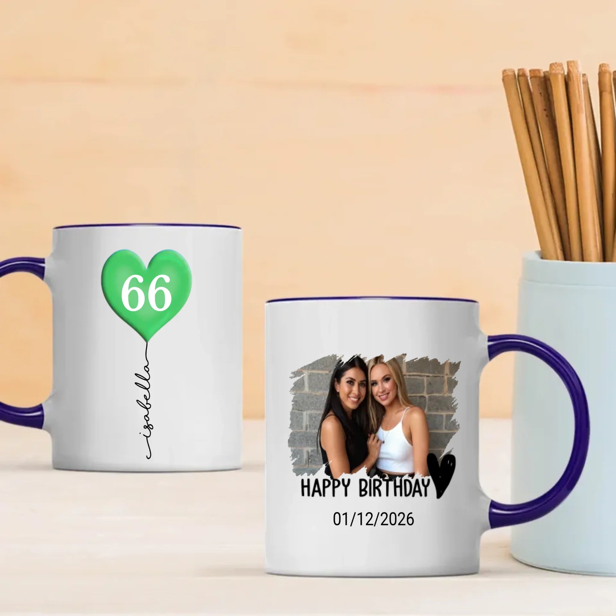 Personalized 66th Birthday Mug – Custom Photo Coffee Cup Gift - 89Prints