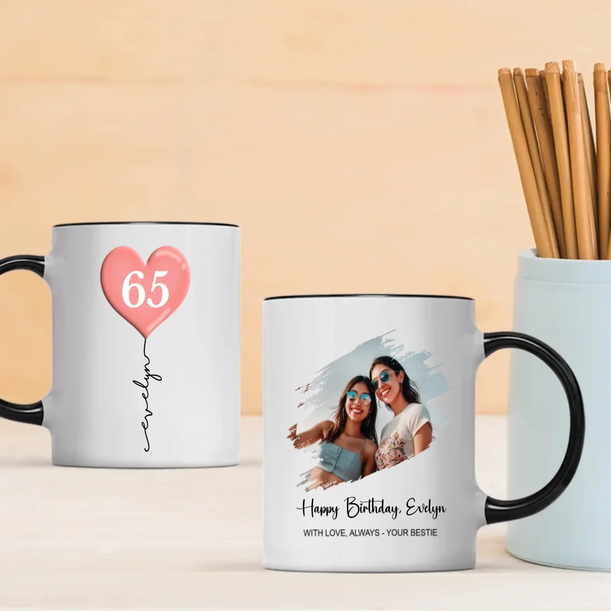 Custom 65th Birthday Mug – Personalized Photo Gift for 65 Year Old - 89Prints