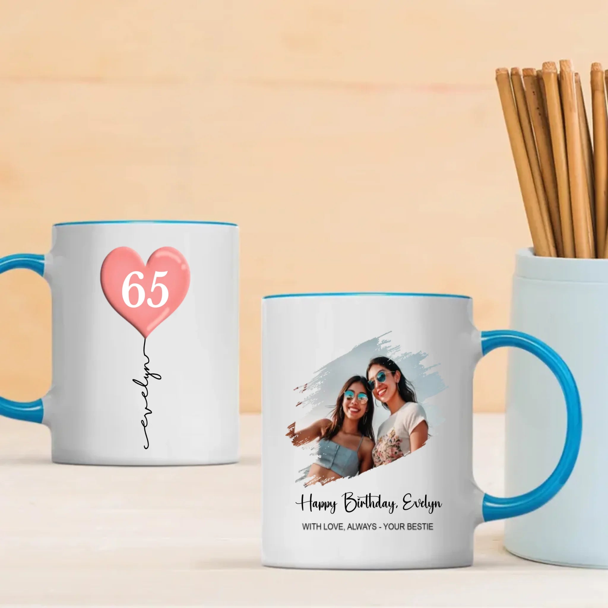 Custom 65th Birthday Mug – Personalized Photo Gift for 65 Year Old - 89Prints