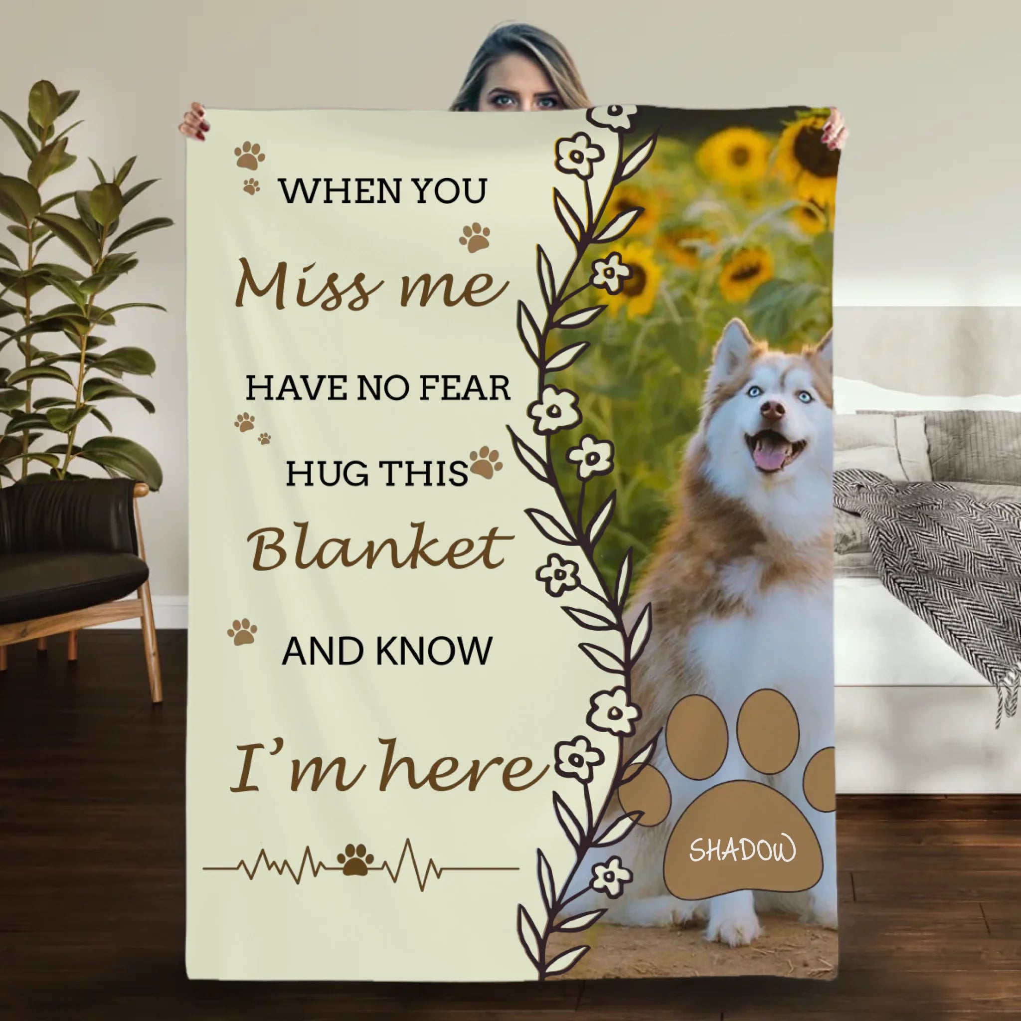 Personalized Dog Memorial Blanket – Always by Your Side - 89Prints