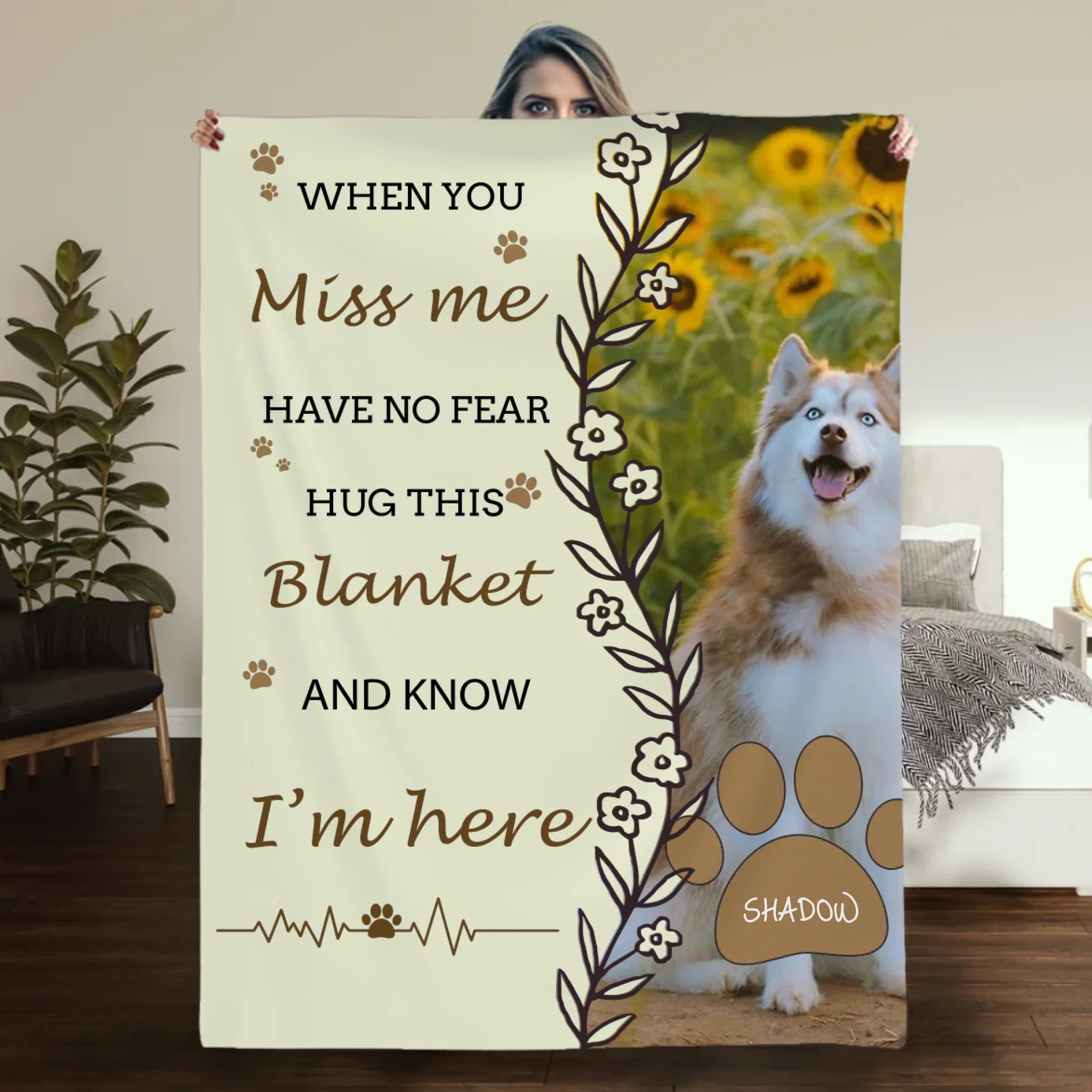 Personalized Dog Memorial Blanket – Always by Your Side - 89Prints