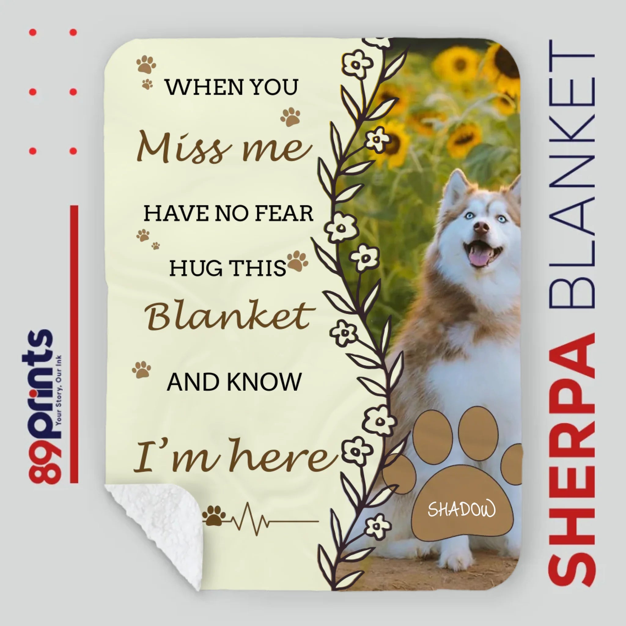 Personalized Dog Memorial Blanket – Always by Your Side - 89Prints