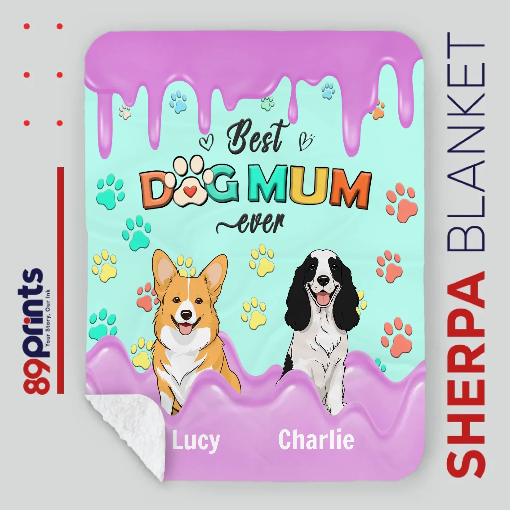 Personalized Blanket for Dog Moms – Paws, Love & Snuggles - 89Prints