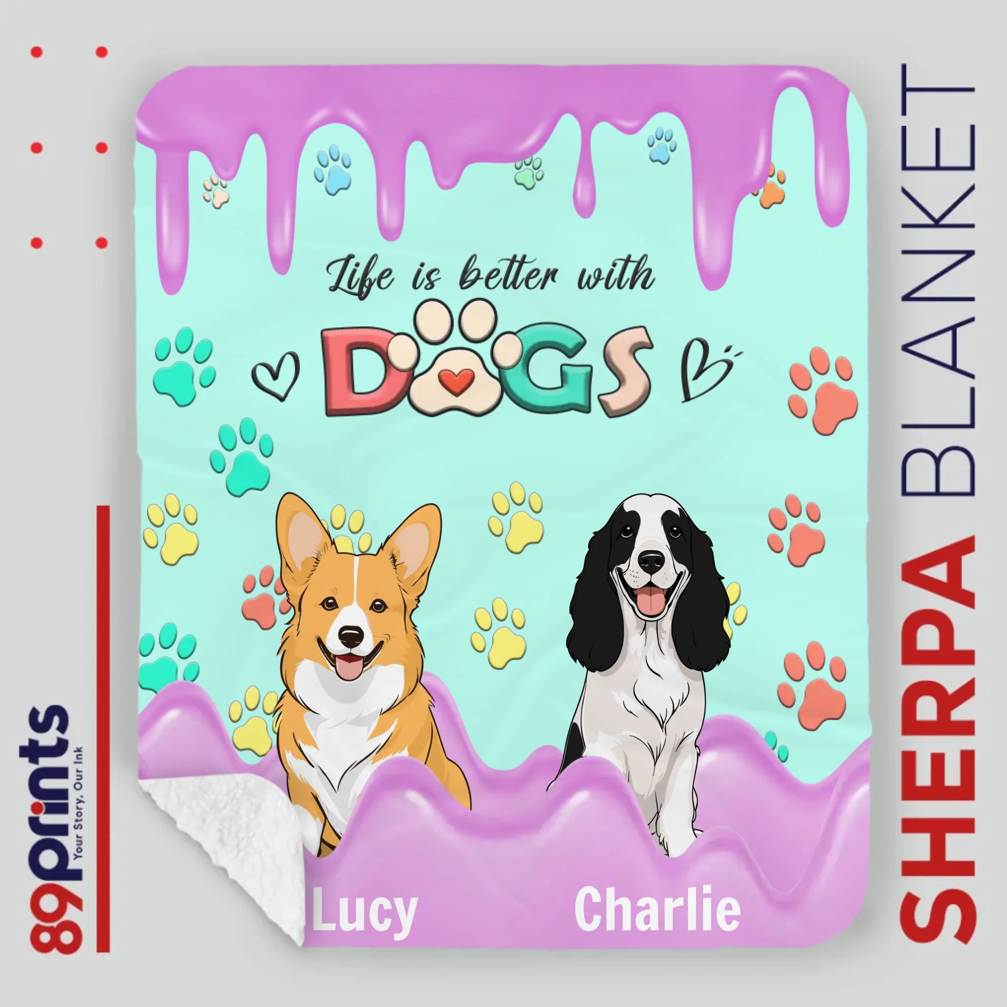 Personalized Blanket – Because Life’s Just Better with Dogs - 89Prints