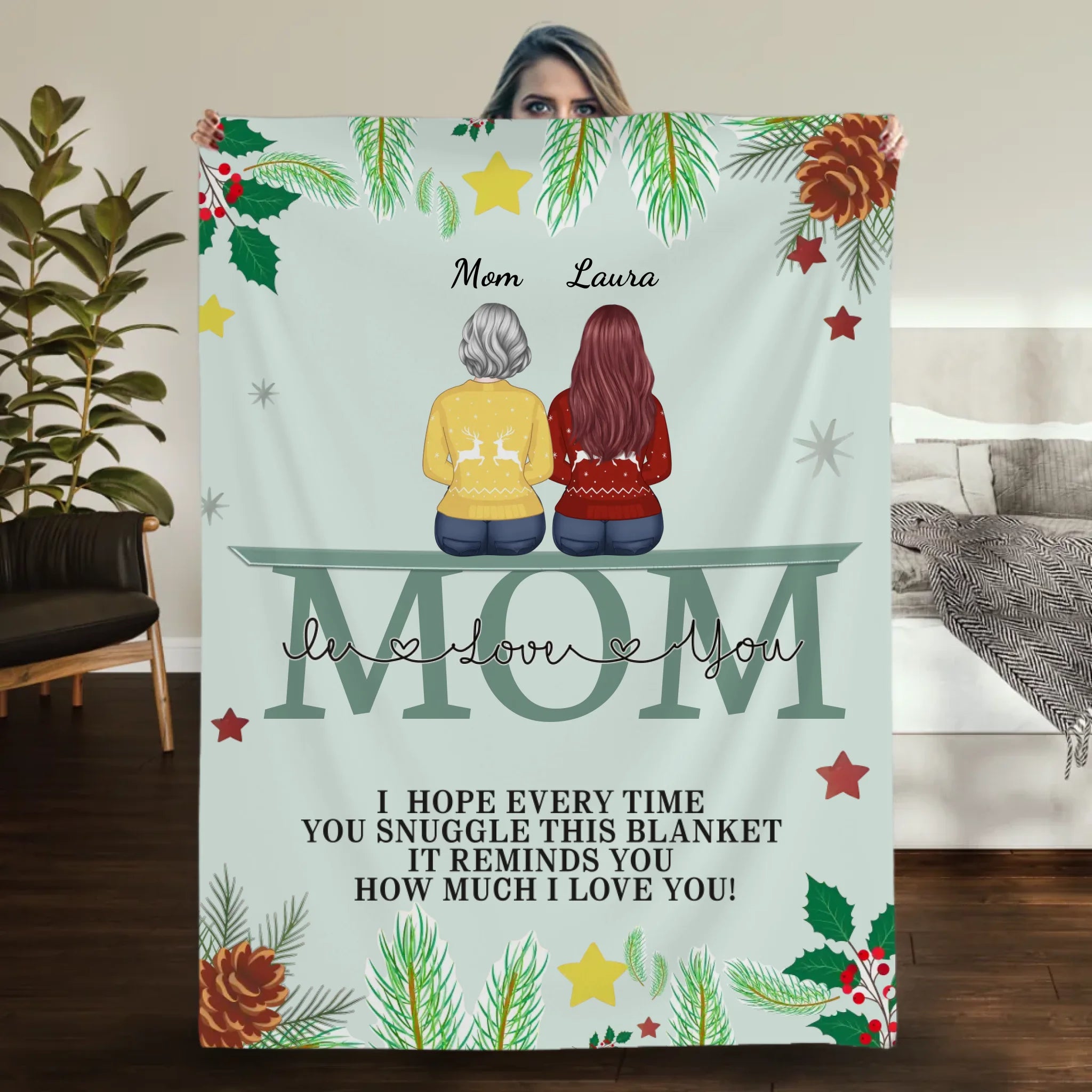 Personalized Memorial Blanket for Mom – Custom Name Tribute - 89Prints