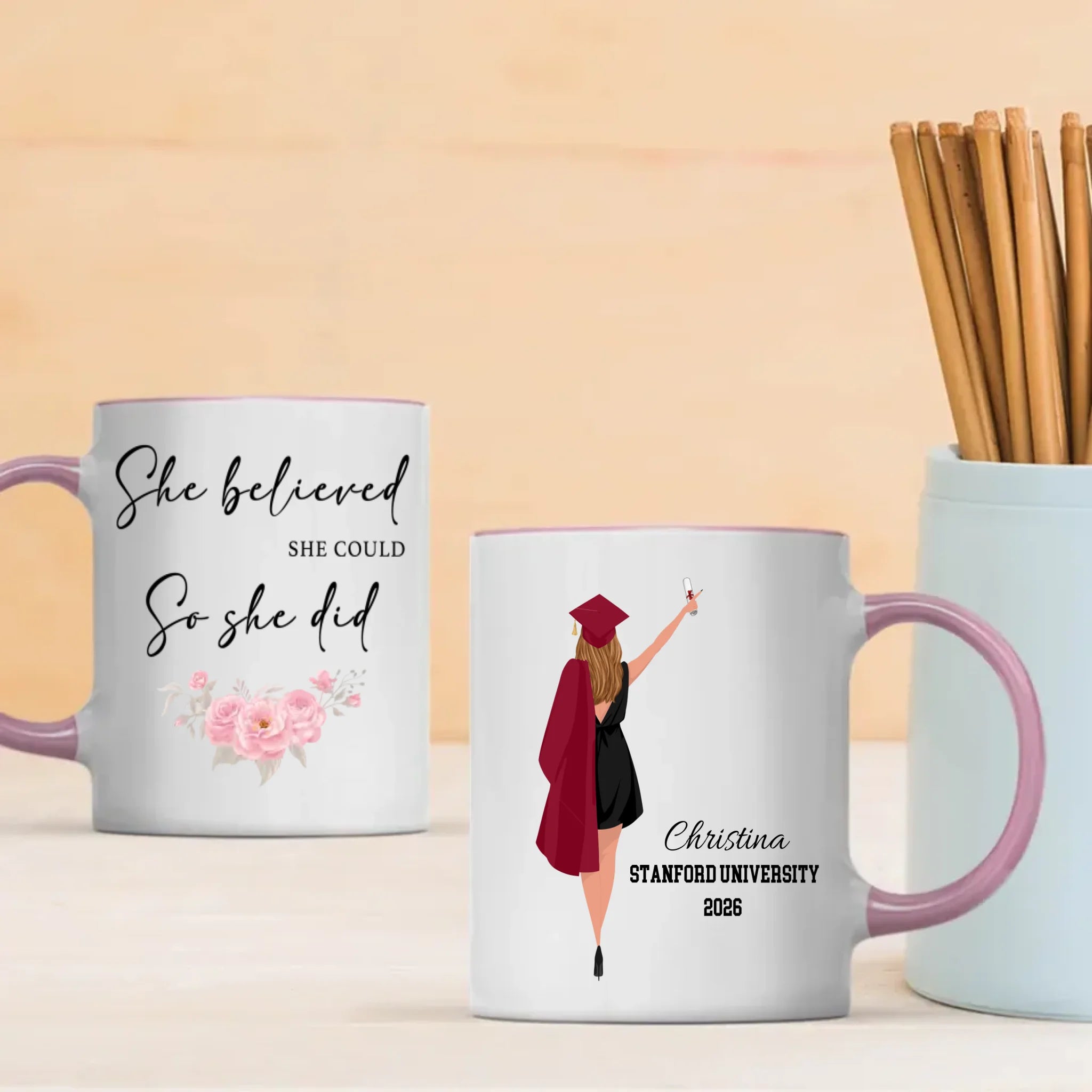 Personalized Graduation Mug – Custom Gift with Heartfelt Message of Good Luck | 89Prints