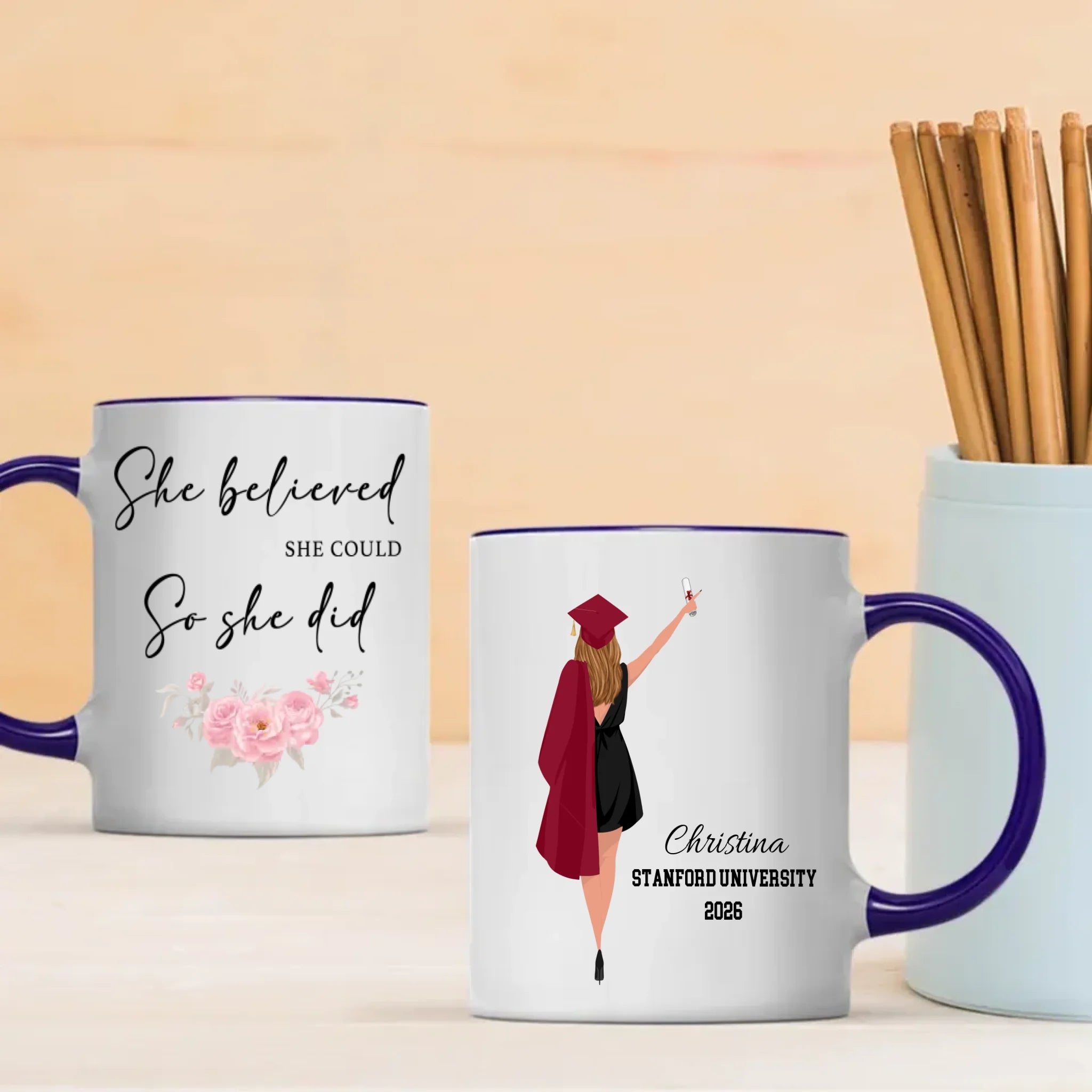 Personalized Graduation Mug – Custom Gift with Heartfelt Message of Good Luck | 89Prints