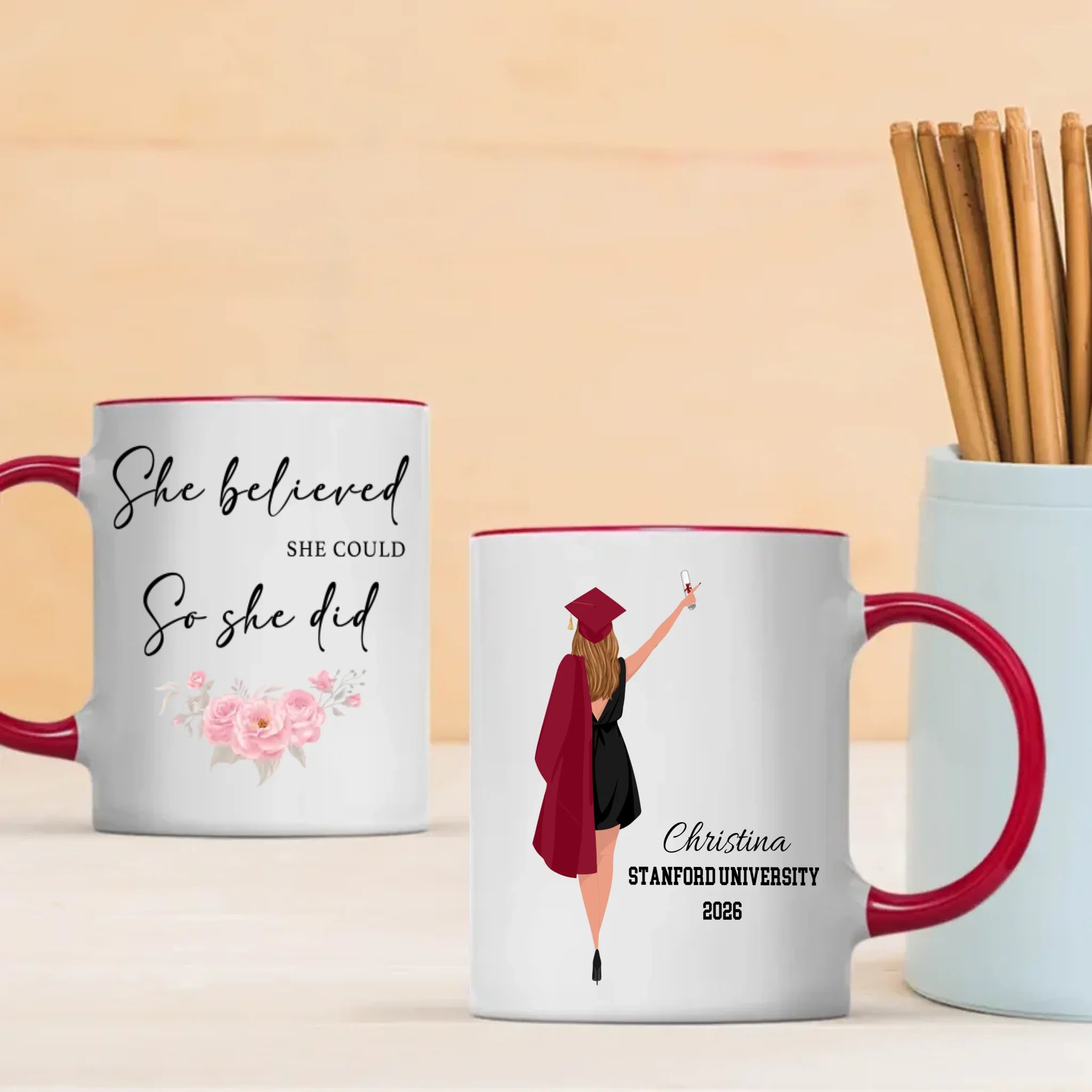 Personalized Graduation Mug – Custom Gift with Heartfelt Message of Good Luck | 89Prints