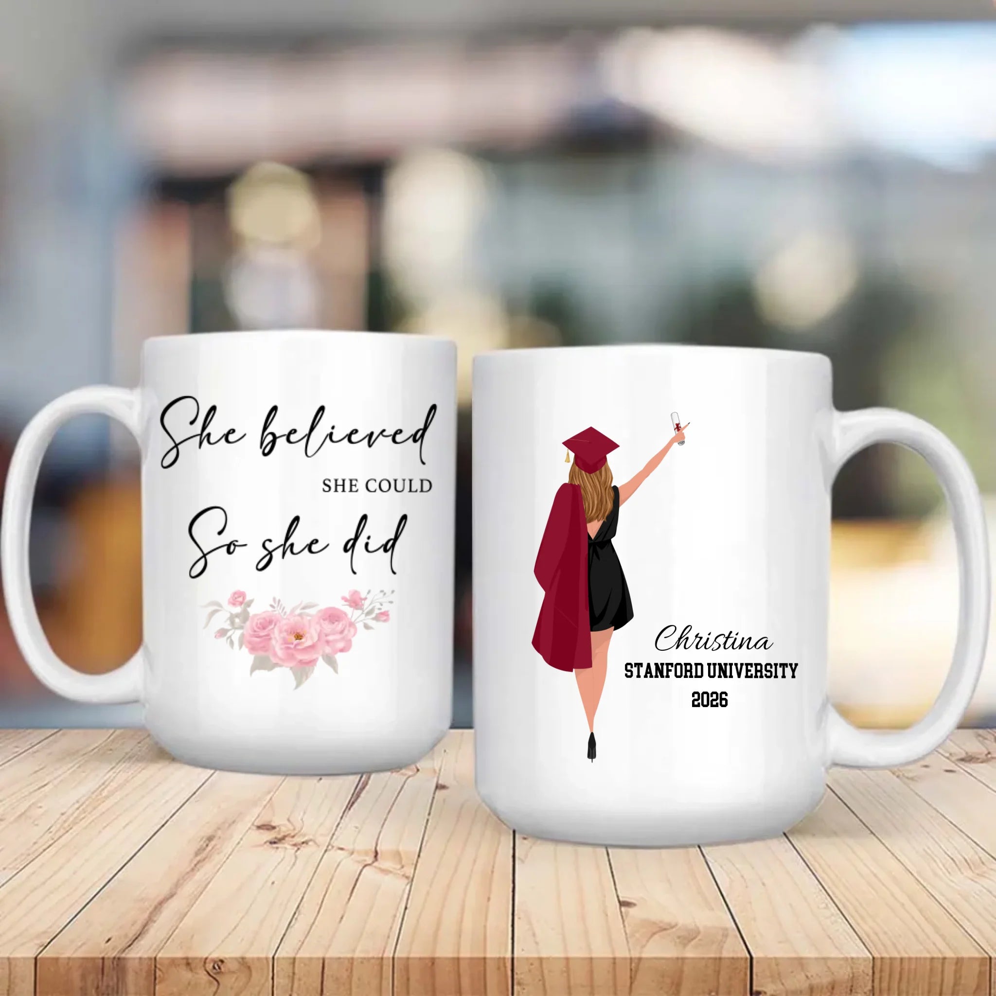 Personalized Graduation Mug – Custom Gift with Heartfelt Message of Good Luck | 89Prints