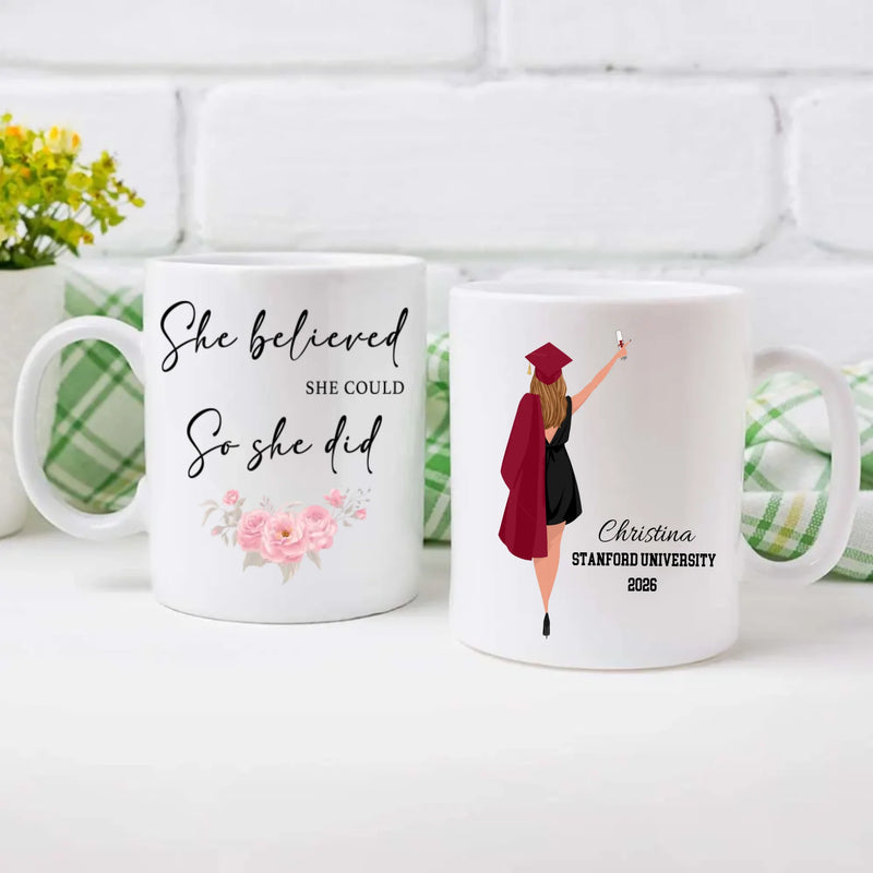 Personalized Graduation Mug – Custom Gift with Heartfelt Message of Good Luck | 89Prints