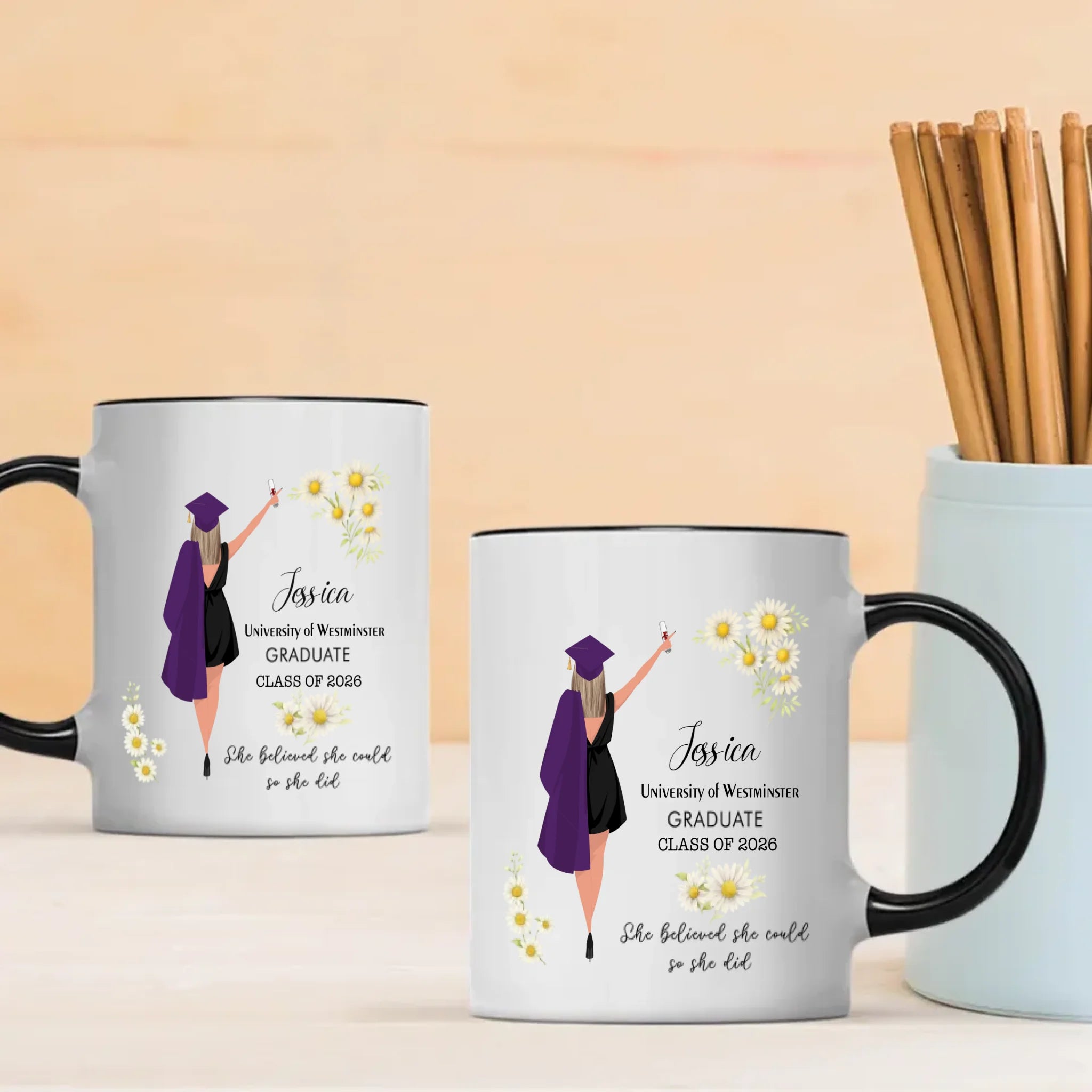 Custom Graduation Mug – Personalized Words of Success & New Beginnings | 89Prints