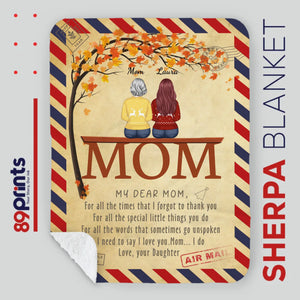 Personalized Memorial Blanket – My Dear Mom Tribute with Custom Name - 89Prints