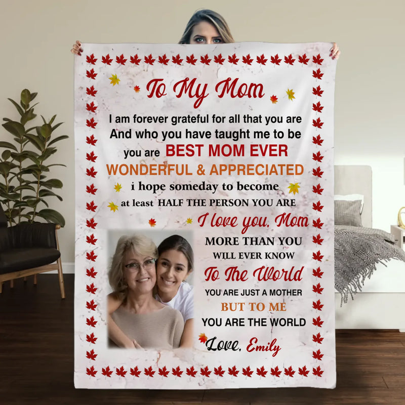 Personalized Blanket – Customizable with Photo and Name to My Mom - 89Prints