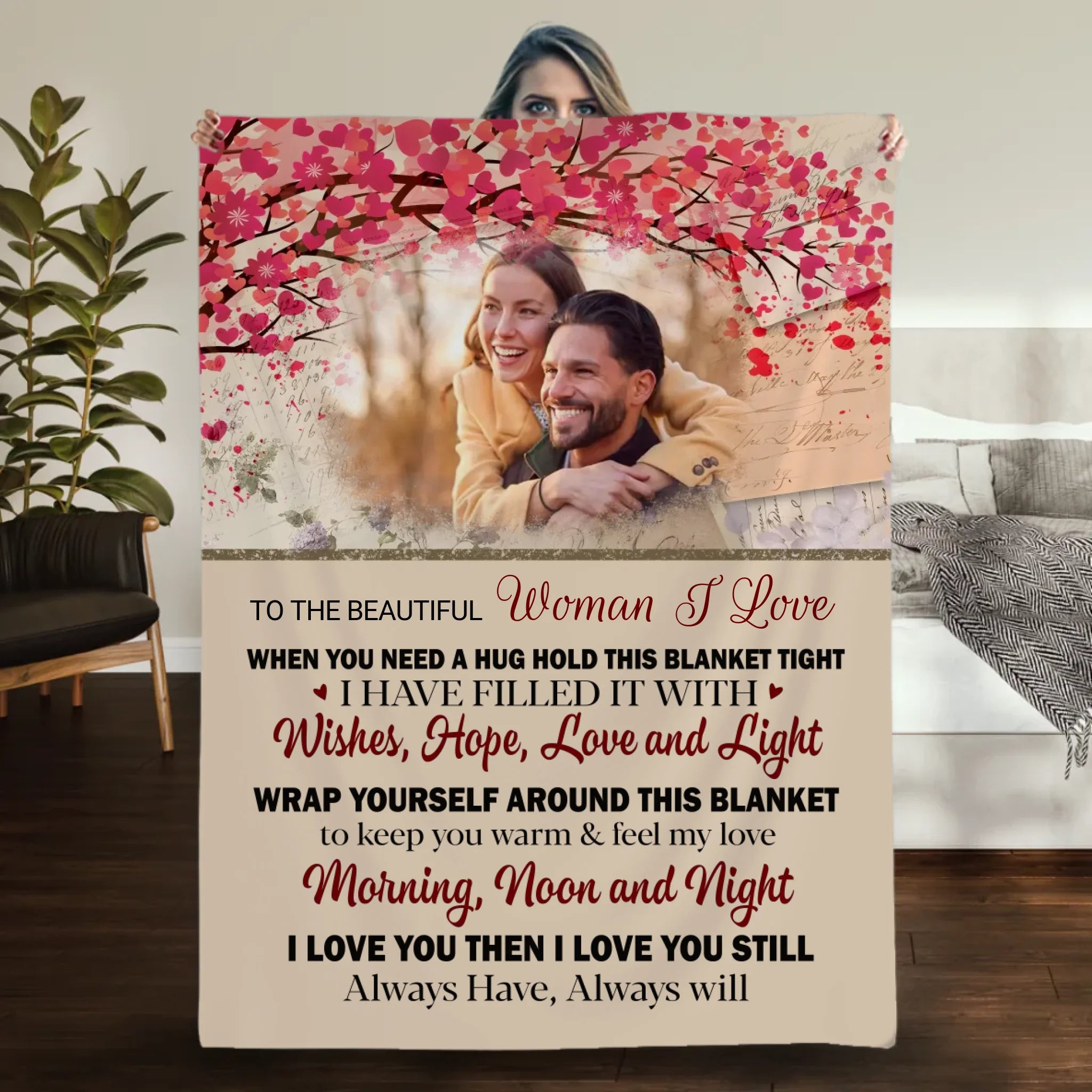 Personalized Husband & Wife Blanket – Where Love Lives Forever - 89Prints