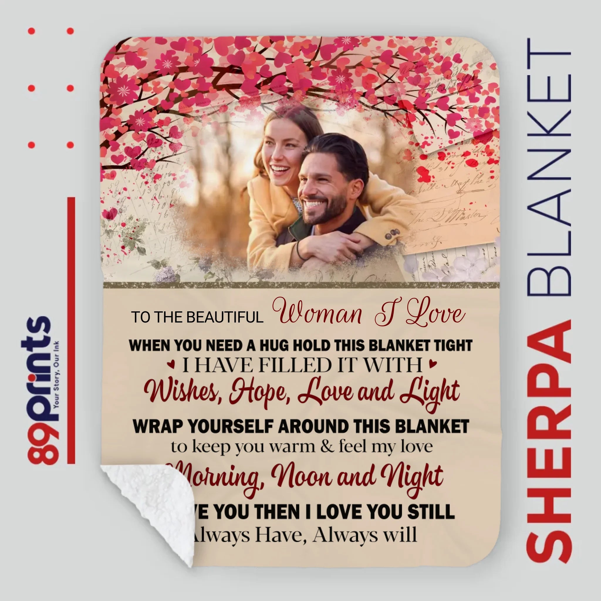 Personalized Husband & Wife Blanket – Where Love Lives Forever - 89Prints