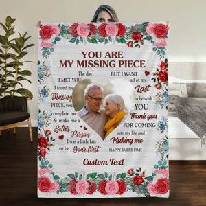 Personalized Husband & Wife Blanket – “You Are My Missing Piece” with Names - 89Prints