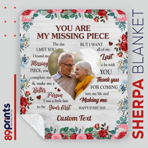 Personalized Husband & Wife Blanket – “You Are My Missing Piece” with Names - 89Prints