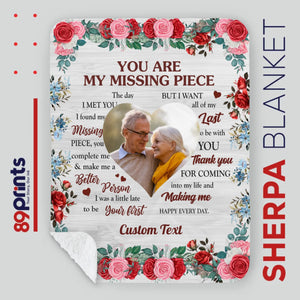 Personalized Husband & Wife Blanket – “You Are My Missing Piece” with Names - 89Prints