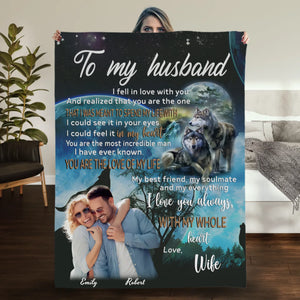 To My Husband – Custom Blanket with Name & Loving Words - 89Prints