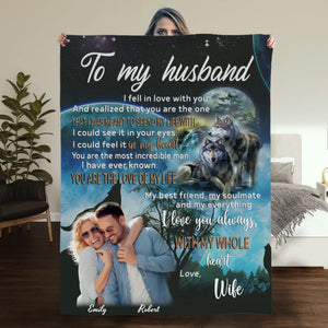 To My Husband – Custom Blanket with Name & Loving Words - 89Prints