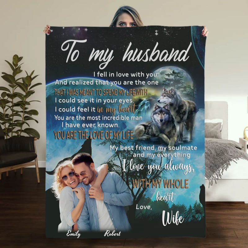 To My Husband – Custom Blanket with Name & Loving Words - 89Prints