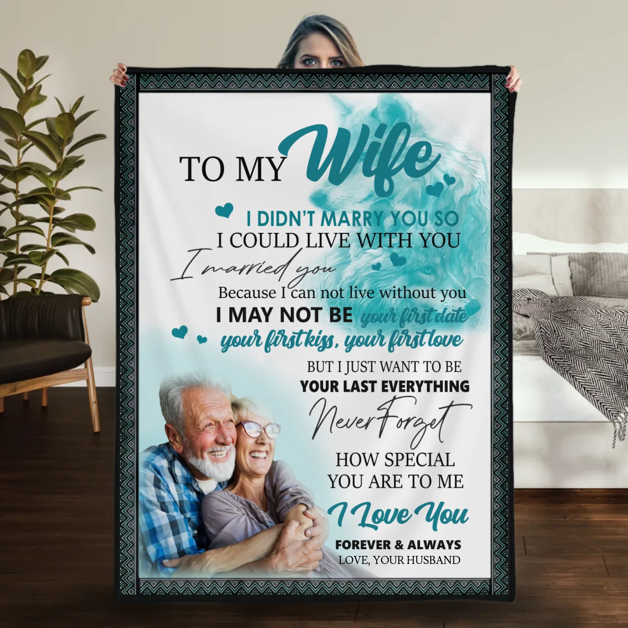 To My Wife – Custom Blanket with Your Name & Loving Message - 89Prints