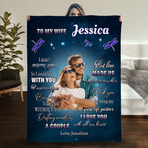 To My Beloved Wife – Personalized Blanket with Name & Message - 89Prints