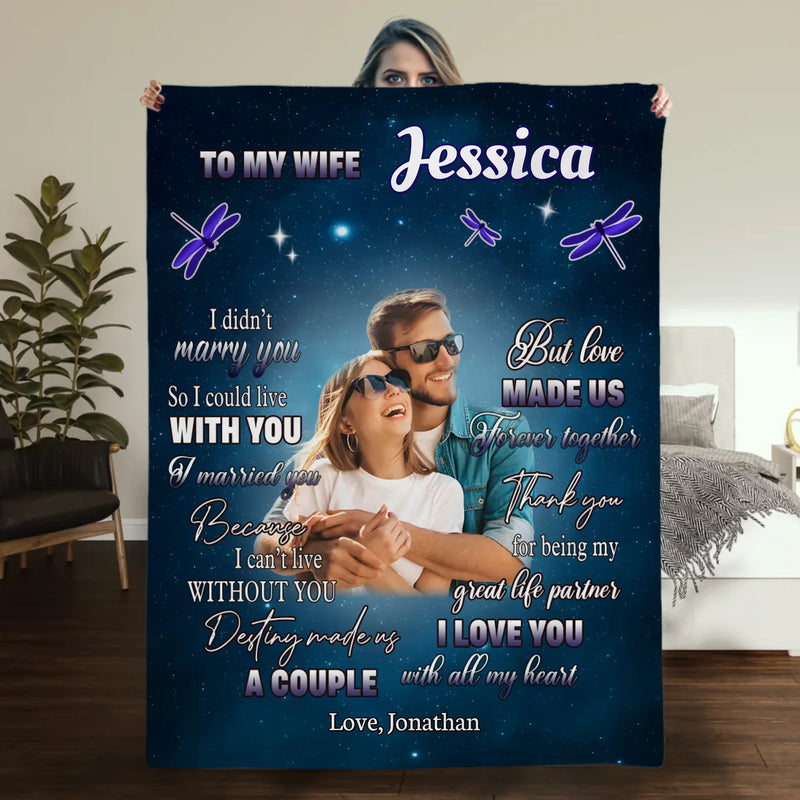 To My Beloved Wife – Personalized Blanket with Name & Message - 89Prints