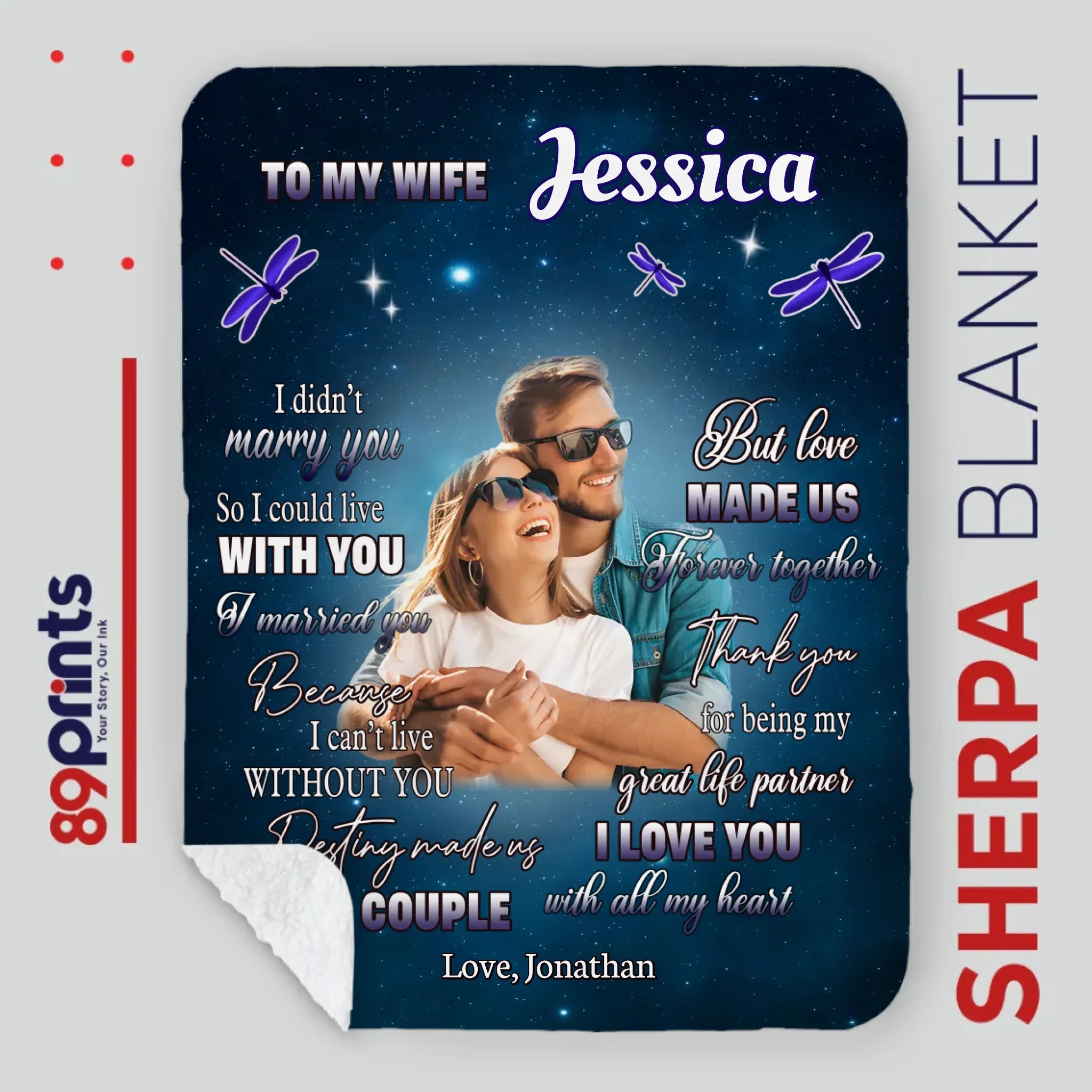 To My Beloved Wife – Personalized Blanket with Name & Message - 89Prints