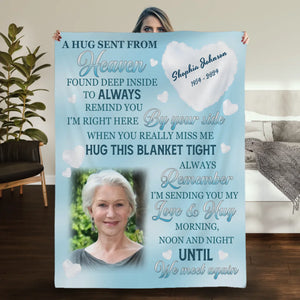 Personalized Memorial Blanket with Photo and Dates – Custom Remembrance Keepsake - 89Prints