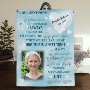 Personalized Memorial Blanket with Photo and Dates – Custom Remembrance Keepsake - 89Prints