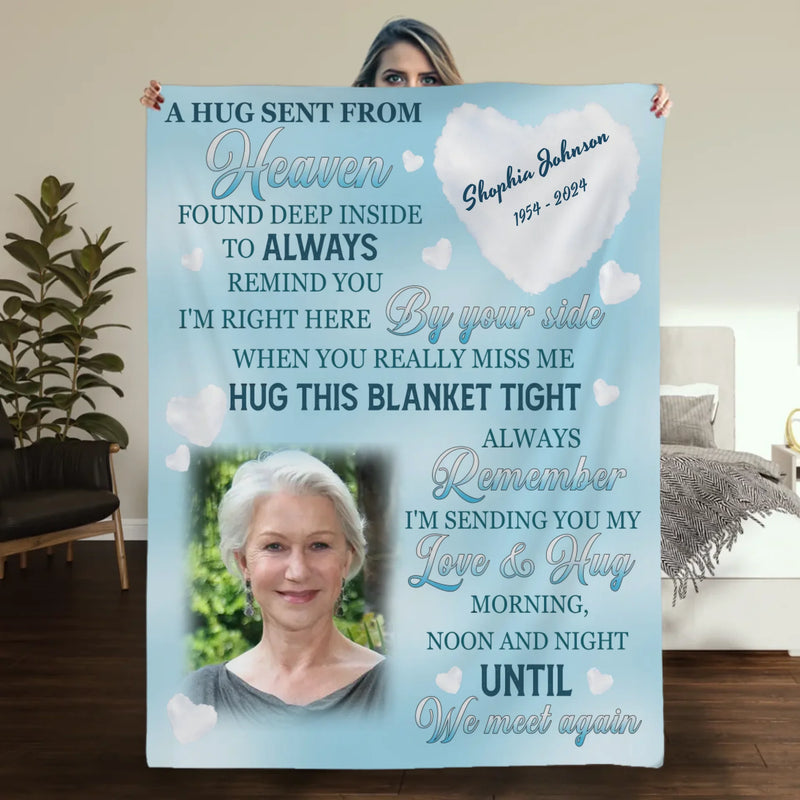 Personalized Memorial Blanket with Photo and Dates – Custom Remembrance Keepsake - 89Prints