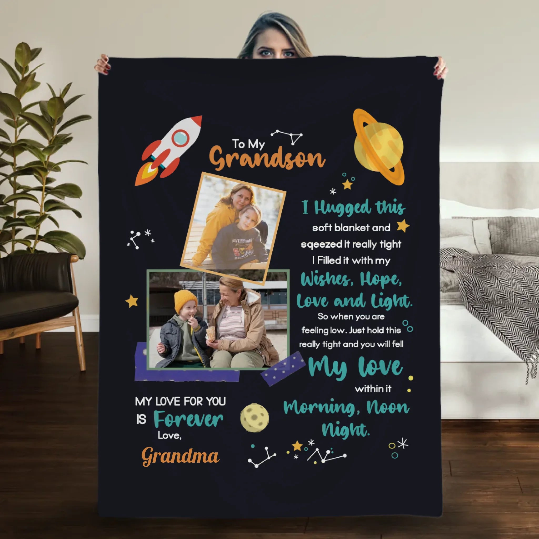 Personalized Blanket for Grandson – To My Grandson, You Are Loved Always - 89Prints