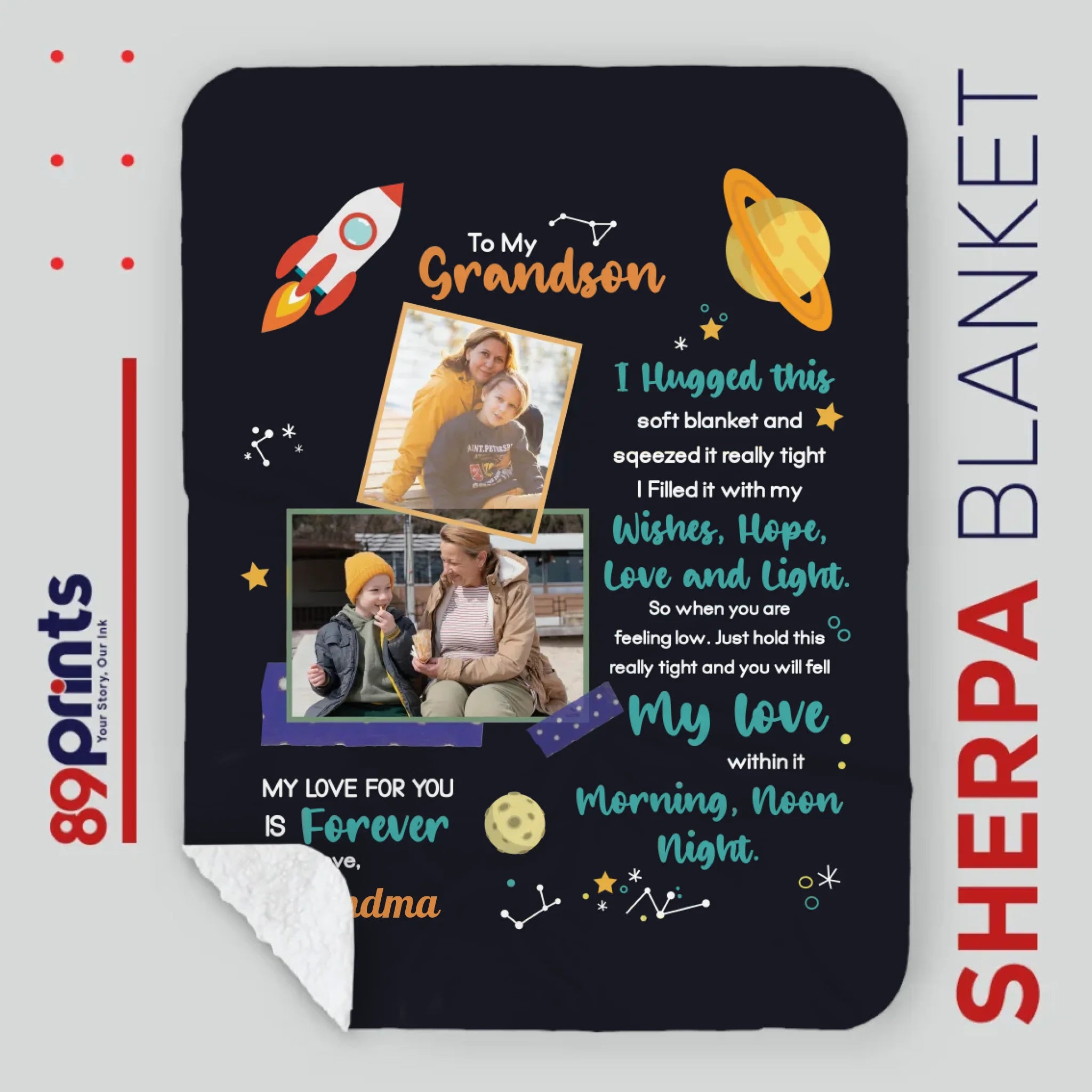 Personalized Blanket for Grandson – To My Grandson, You Are Loved Always - 89Prints