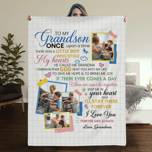Personalized Blanket – To My Grandson with Photo & Heartfelt Message - 89Prints