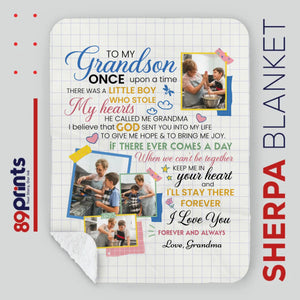 Personalized Blanket – To My Grandson with Photo & Heartfelt Message - 89Prints