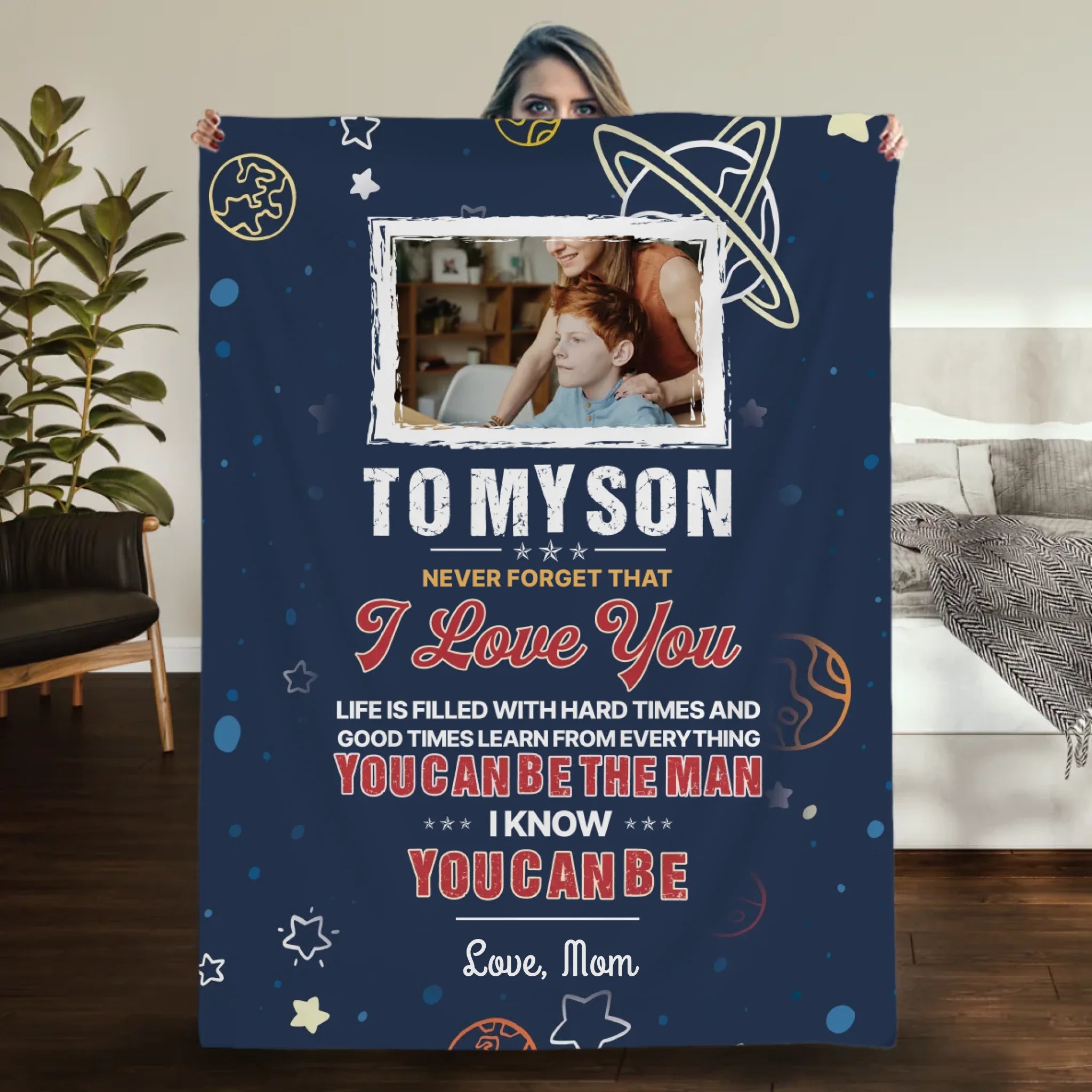 Personalized Blanket for Son – Carry My Love Wherever You Go - 89Prints