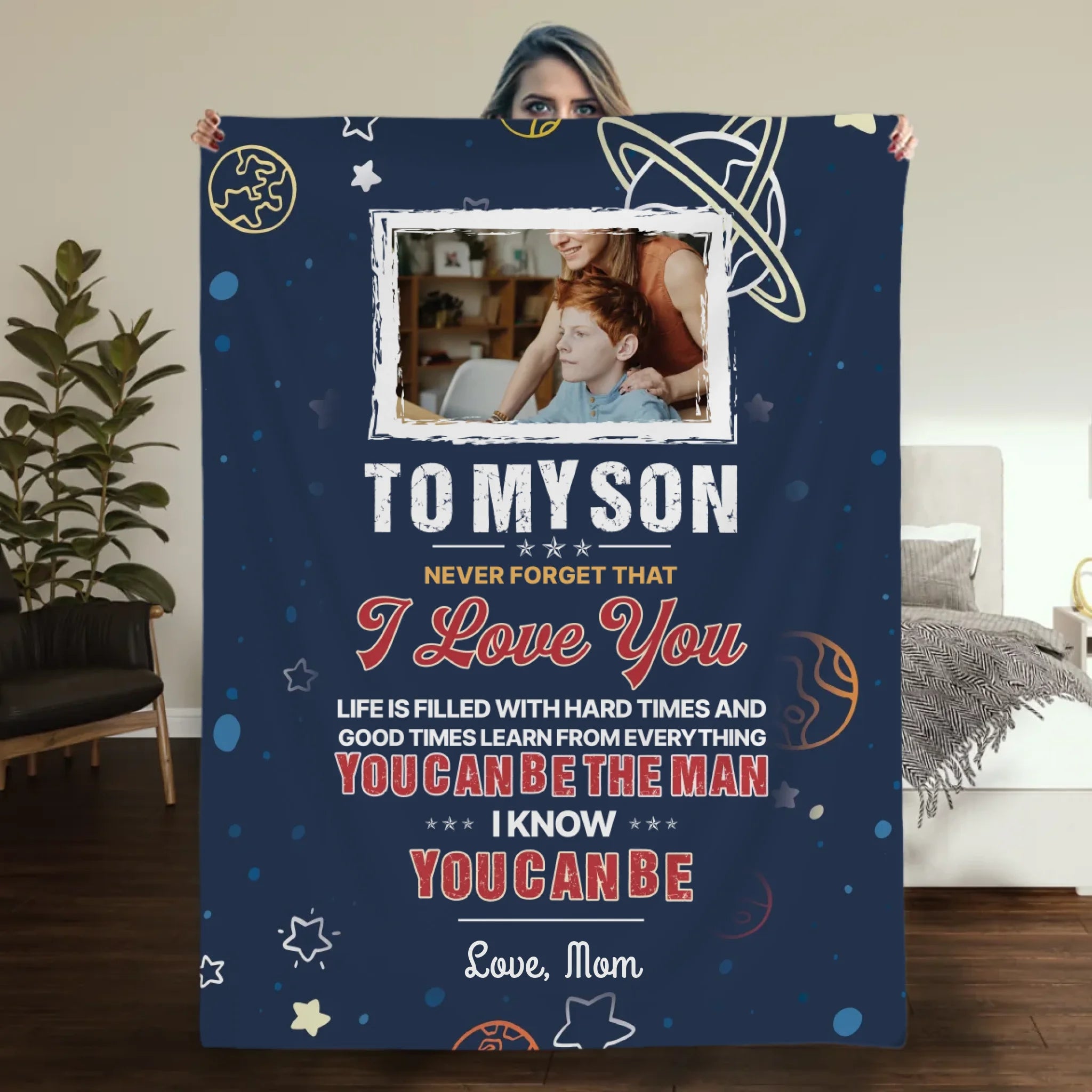 Personalized Blanket for Son – Carry My Love Wherever You Go - 89Prints