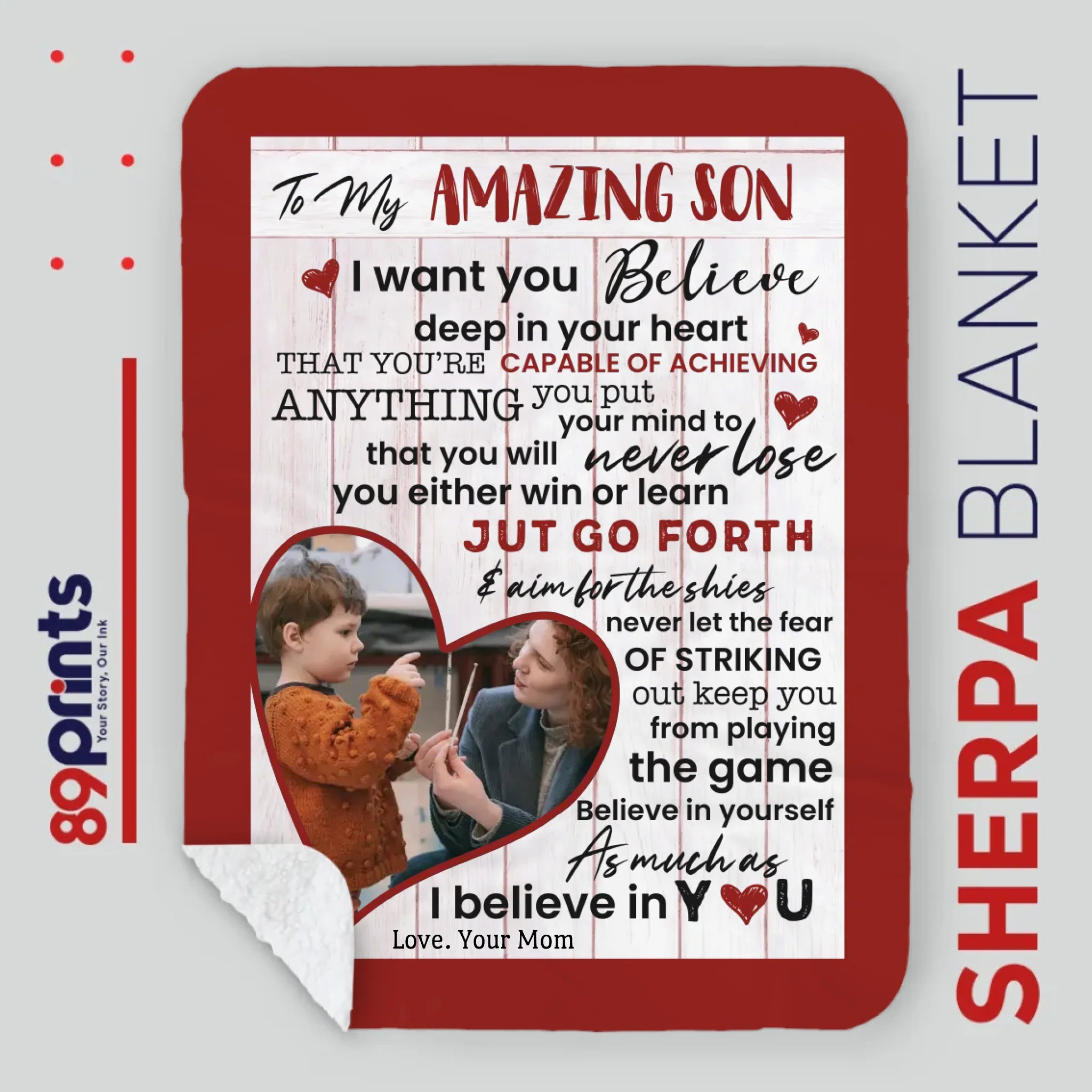 Personalized Blanket – To My Amazing Son with Photo - 89Prints