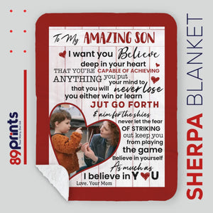 Personalized Blanket – To My Amazing Son with Photo - 89Prints