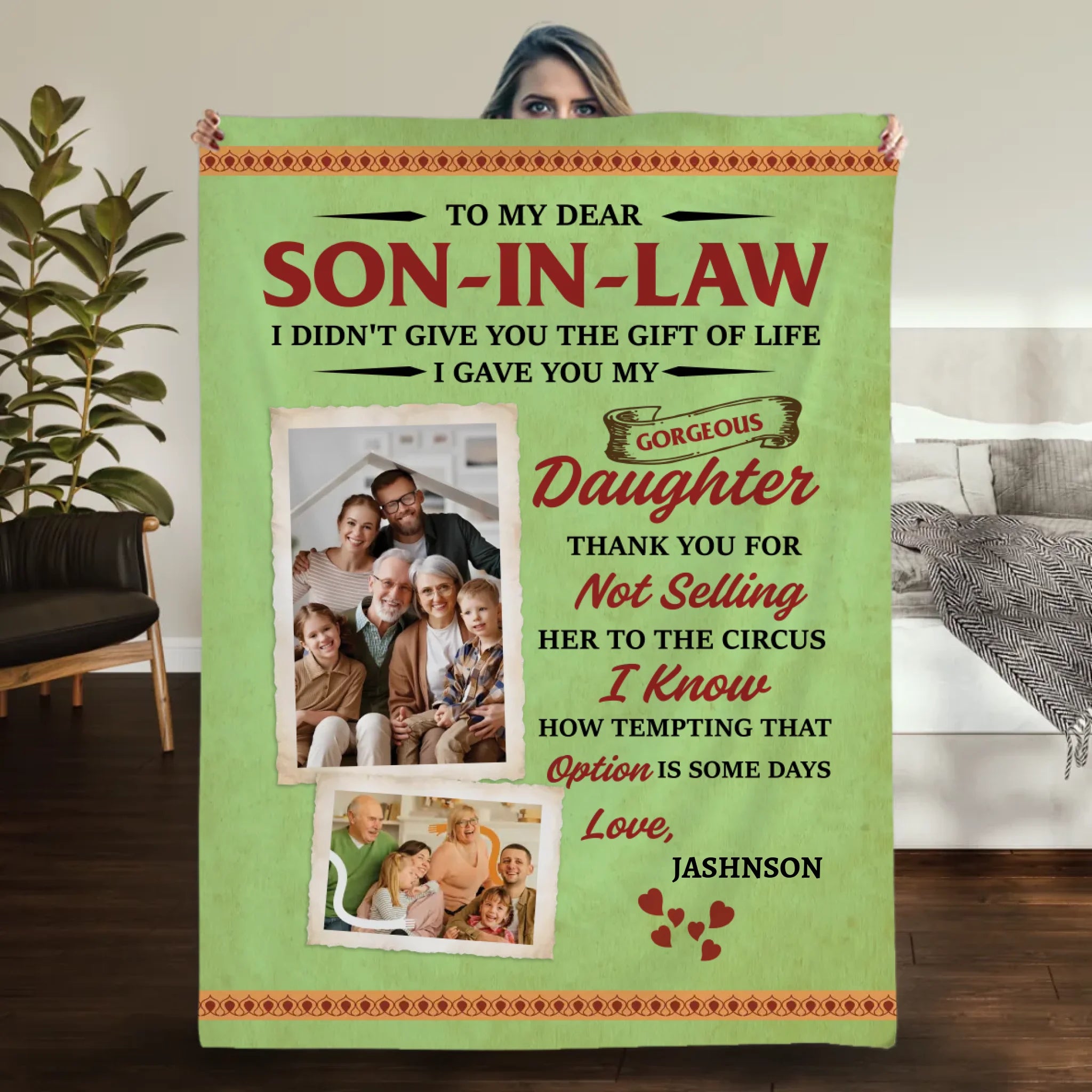 Personalized Blanket – A Funny Gift for Son-in-Law from Father-in-Law or Mother-in-Law - 89Prints