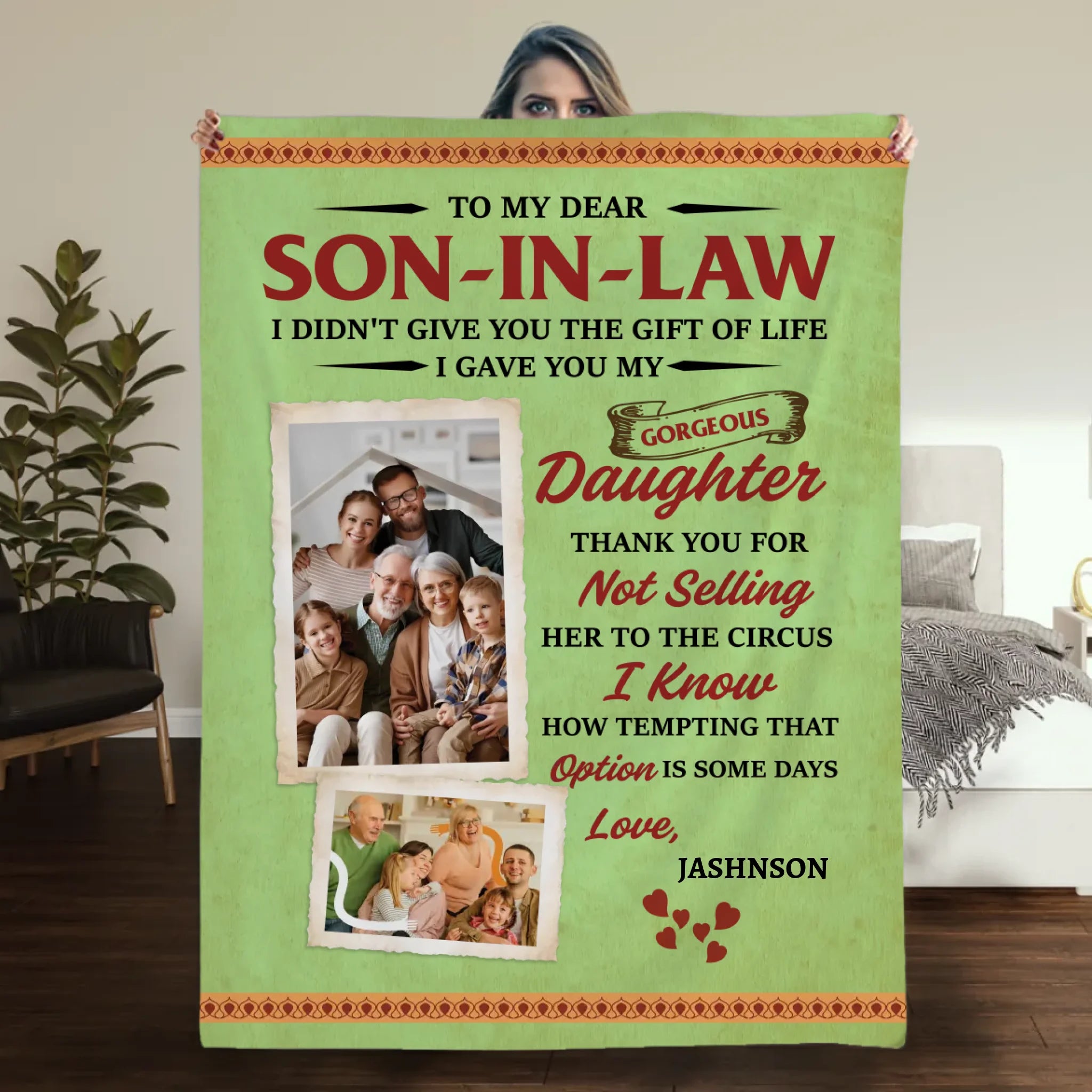Personalized Blanket – A Funny Gift for Son-in-Law from Father-in-Law or Mother-in-Law - 89Prints