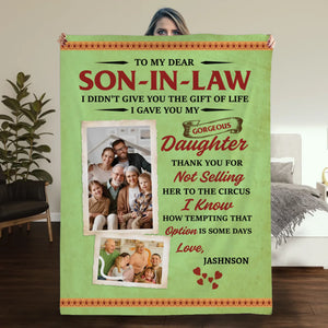 Personalized Blanket – A Funny Gift for Son-in-Law from Father-in-Law or Mother-in-Law - 89Prints