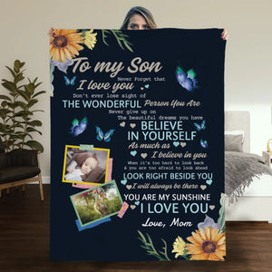 Personalized Blanket – Warm Words for a Wonderful Son - 89Prints