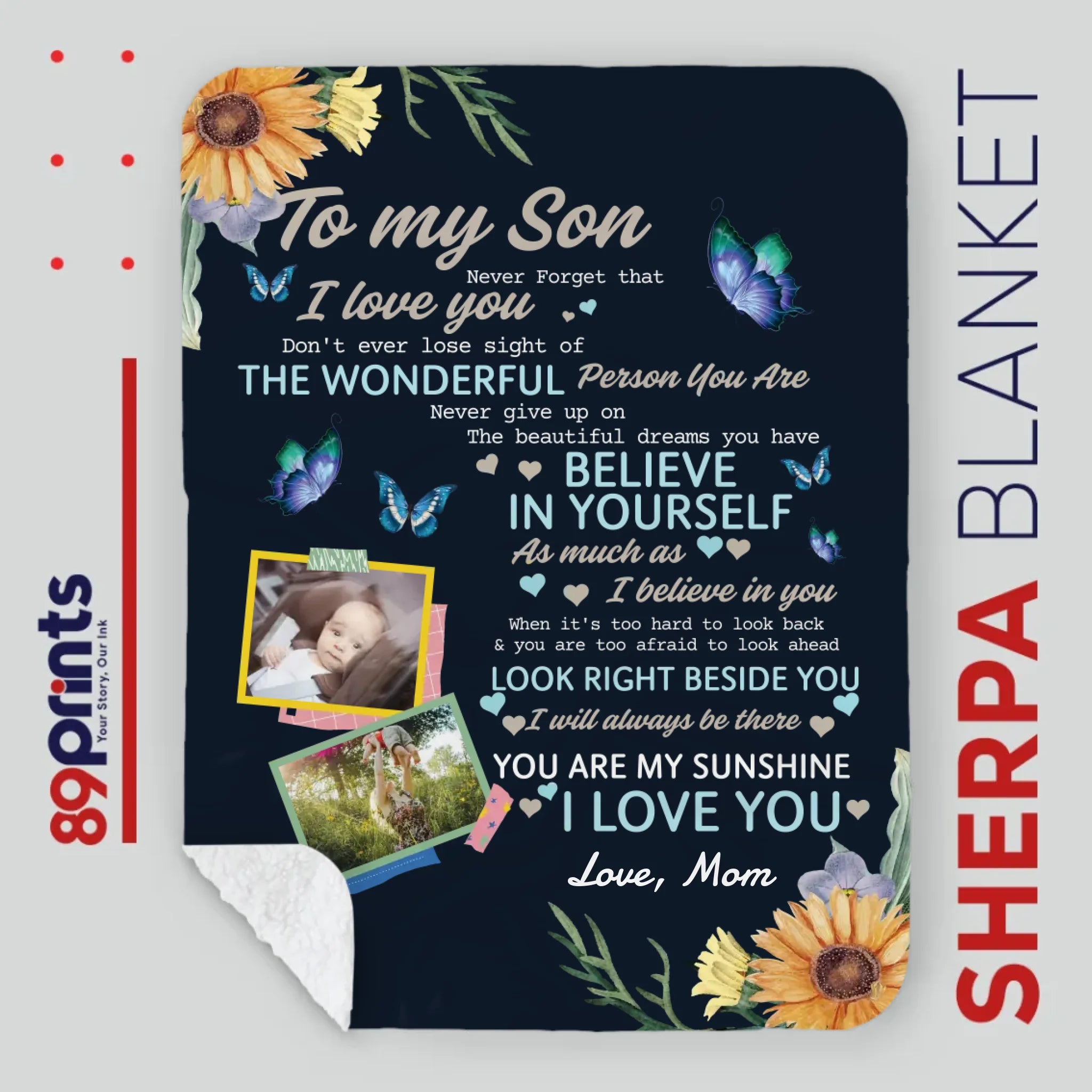 Personalized Blanket – Warm Words for a Wonderful Son - 89Prints