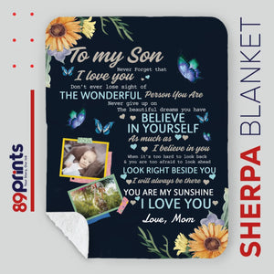 Personalized Blanket – Warm Words for a Wonderful Son - 89Prints